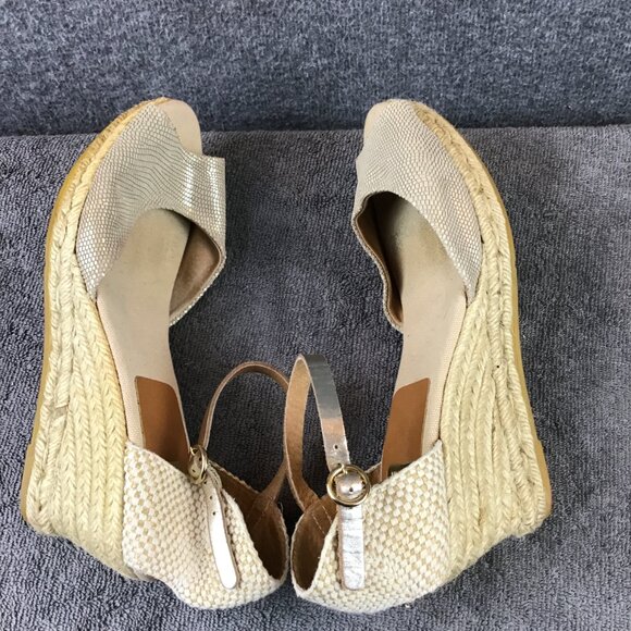 Kanna Women's Sandals Size 9 Espadrille Wedge Reptile Embossed Open Toe Strap - Picture 5 of 9